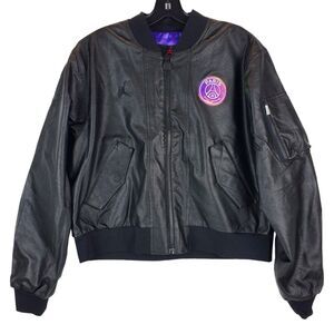 AIR JORDAN Jacket PARIS SAINT GERMAIN Womens Medium Black Bomber CZ7499-010